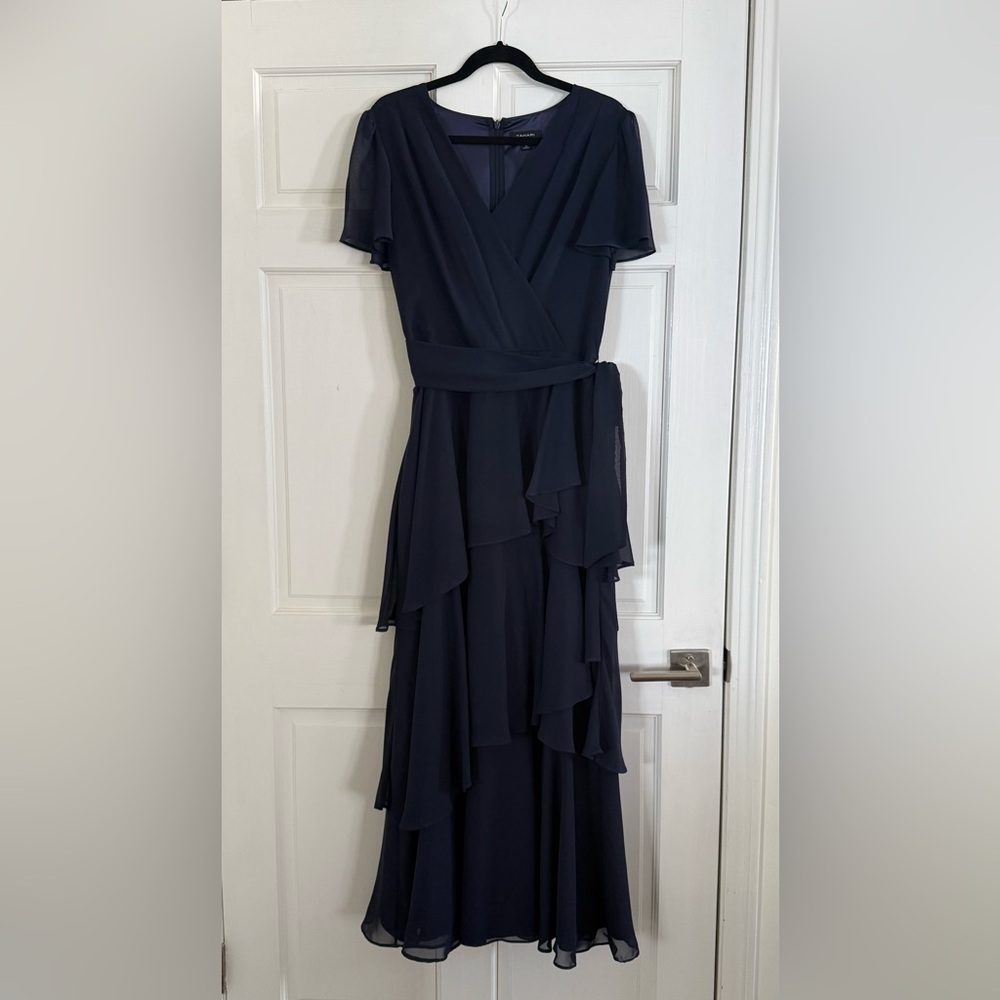 Tahari Elegant Navy Blue Dress